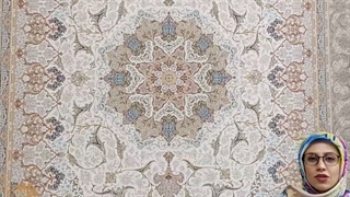 فرش الماس کویر طرح مهرگان کرم