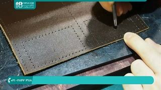 آموزش چرم دوزی-دوخت چرم--آموزش ساخت کیف پاسپورتی چرم