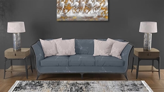 فرش پتینه طوسی طرح ژانین – دیجی دکوری