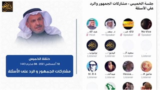 مشارکات الجمهور والرد على الأسئلة الخمیس 12 أغسطس 2021 - 04 محرم 1443