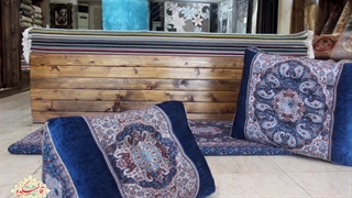 ست پشتی خان سالار سرمه ای، ترکیب مخمل سرمه ای و ترمه !