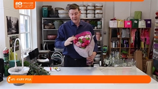 آموزش گل آرایی-آموزش درست کردن سبد گل با گل شیپوری و رز