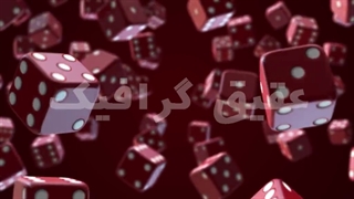 ویدیو فوتیج پس زمینه ریزش تاس های قرمز