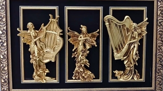 تابلو پلی استر فرشته طرح سه نوازنده – دیجی دکوری