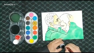 تایم لپس | ترسیم چهره‌های آسمانی شهیدان حاج قاسم سلیمانی و شهید ابومهدی المهندس