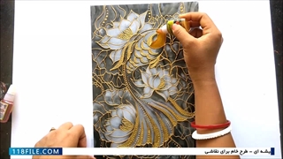 آموزش نقاشی روی شیشه-آموزش ویترای حرفه ای-(نقاشی ماهی قرمز روی طلق)