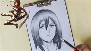 نقاشی میکاسا اکرمن از انیمه نبرد با تایتان