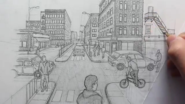 آموزش طراحی پرسپکتیو صحیح یک خیابان از نگاه یک شخص