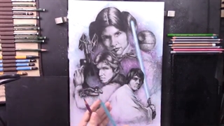 ✅ آموزش نقاشی پوستر جنگ ستارگان با مدادرنگی