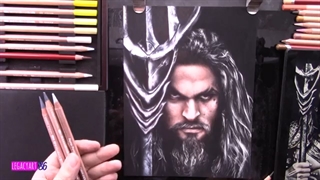 ✅ آموزش نقاشی آکوامن با مدادرنگی پاستلی