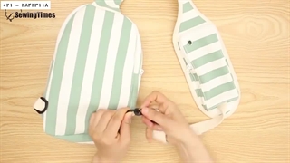 آموزش دوخت کیف پارچه ای- آموزش دوخت کوله با جای موبایل