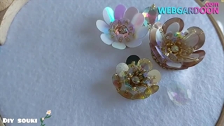 3 مدل گل با پولک و منجوق