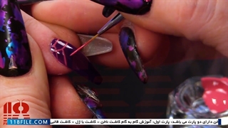 آموزش کاشت ناخن-(نحوه چسباندن استیکر برای ناخن)