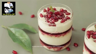 کیک لیوانی انار و تیرامیسو - موج کره ای