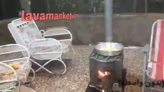 بخاری هیزم سوز 2 کاره لاوا