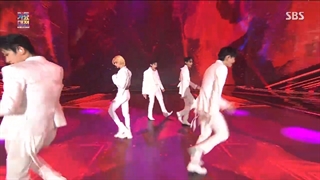 اجرای هیونجین استری کیدز،مونبین آسترو،ته یانگ sf9، جویون دبویز و سونگیون عضو سابق x1 با آهنگ mirotic از tvxq