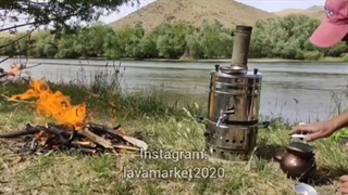 سماور مناسب طبیعت از جنس استیل