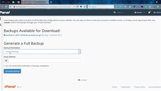 ایجاد فایل پشتیبان از هاست