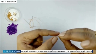 آموزش آنلاین زیورآلات مهره ای-آموزش زیورآلات مهره-(گردنبند با منجق و نگین)