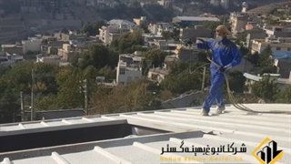 فوم پاششی پشت بام ساختمان ویلا لواسانات