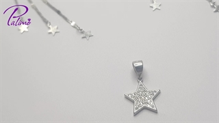 نیم ست نقره ستاره آبشاری کد H2103 با روکش طلای سفید